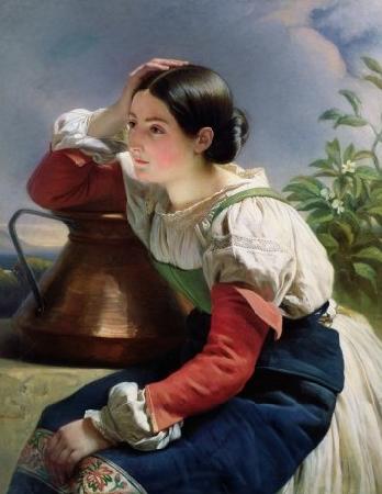 Franz Xaver Winterhalter Young Italian Girl at the Well oil painting image